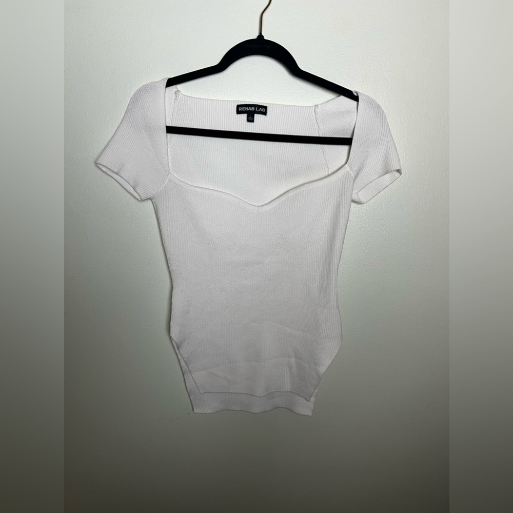 Rehab Lab Sweetheart Square Neckline Women’s Knit Top Size Large